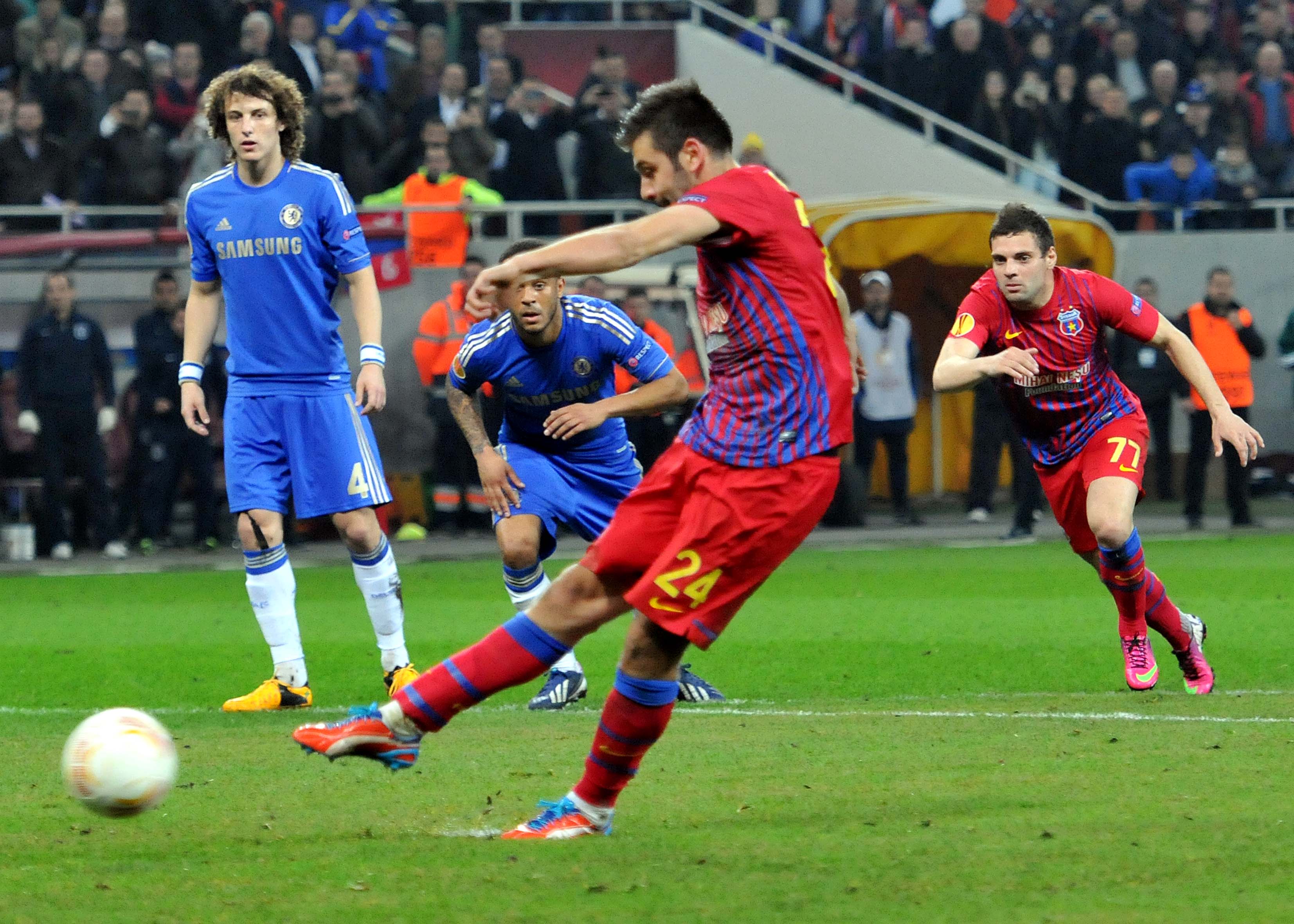 Raul Rusescu a semnat golul victoriei cu 1-0 a FCSB împotriva deținătoarei UEFA Champions League, Chelsea FC, în turul optimilor UEFA Europa League