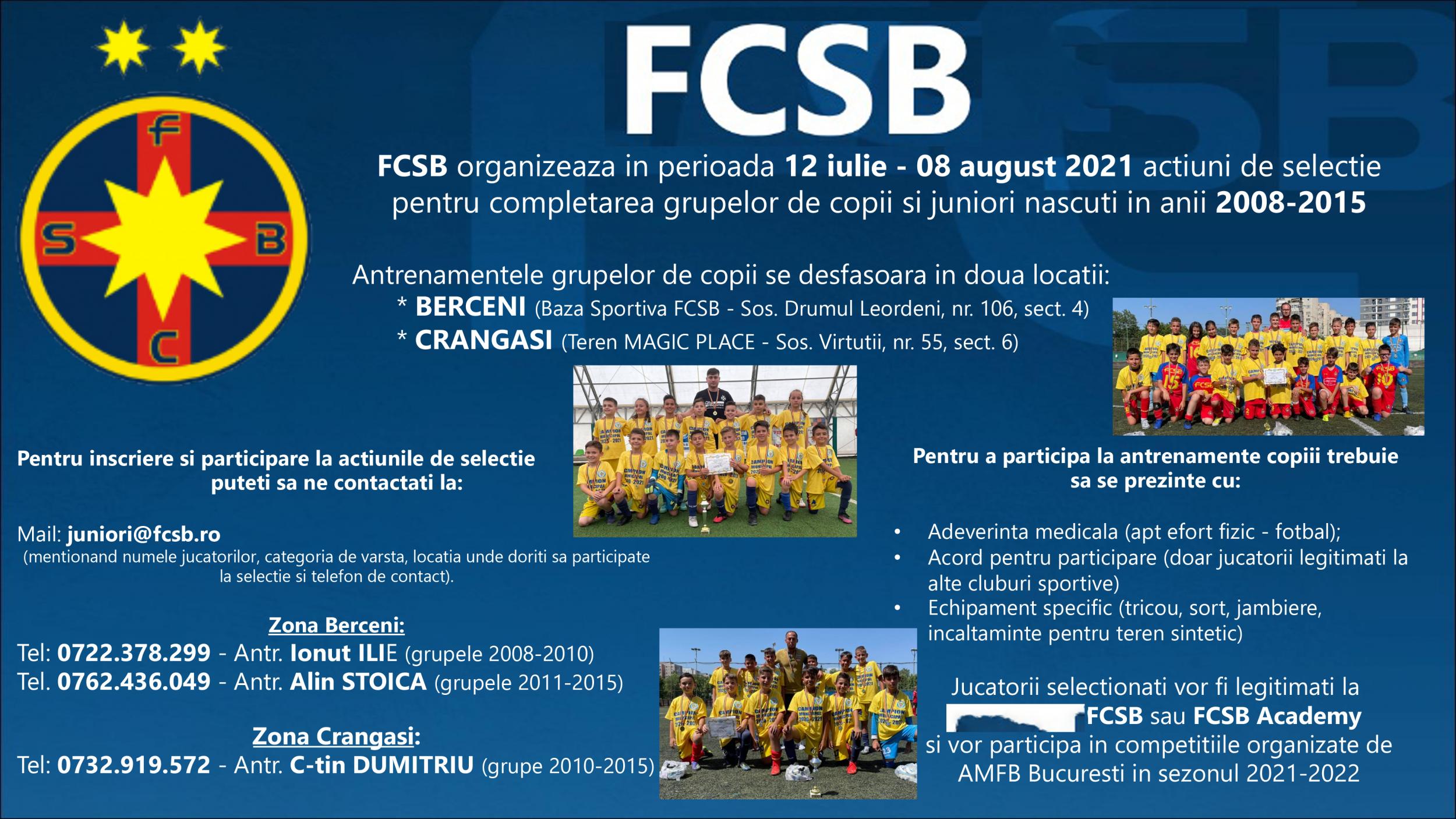 Selecție la FCSB și FCSB Academy!>