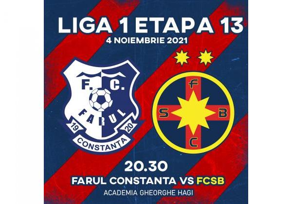 FCV Farul – FCSB, joi la 20:30!